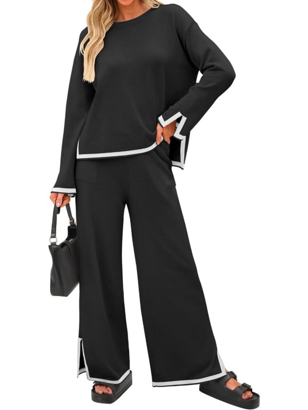 Cozy 2-Piece Knit Sweater Set for Women | Fall Lounge Outfit | Matching Set